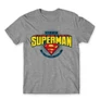 Sportszürke Dad is my Superman - DC Comics - férfi rövid ujjú póló