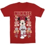 Piros Minnie gyerek rövid ujjú póló - Minnie Mouse Flowers