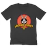 Sötétszürke Bolondos dallamok férfi V-nyakú póló - Bugs Bunny Logo