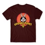 Bordó Bolondos dallamok férfi rövid ujjú póló - Bugs Bunny Logo