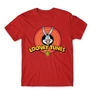 Piros Bolondos dallamok férfi rövid ujjú póló - Bugs Bunny Logo