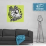 100 cm X 100 cm-es almazöld Bud Spencer vászonkép - Csak a Puffin - Feltekercselt