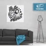 100 cm X 100 cm-es fehér Bud Spencer vászonkép - Csak a Puffin - Feltekercselt