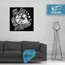100 cm X 100 cm-es fekete Bud Spencer vászonkép - Csak a Puffin - Feltekercselt