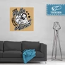 100 cm X 100 cm-es homok Bud Spencer vászonkép - Csak a Puffin - Feltekercselt