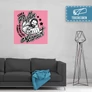 100 cm X 100 cm-es világos rózsaszín Bud Spencer vászonkép - Csak a Puffin - Feltekercselt