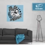 100 cm X 100 cm-es világoskék Bud Spencer vászonkép - Csak a Puffin - Feltekercselt