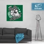 100 cm X 100 cm-es zöld Bud Spencer vászonkép - Csak a Puffin - Feltekercselt