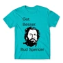 Atollkék Bud Spencer férfi rövid ujjú póló - Gut Besser
