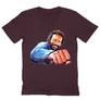 Bordó Bud Spencer férfi V-nyakú póló - Pofon