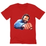 Kép 6/12 - Piros Bud Spencer férfi V-nyakú póló - Pofon
