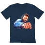 Sötétkék Bud Spencer férfi V-nyakú póló - Pofon