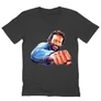 Sötétszürke Bud Spencer férfi V-nyakú póló - Pofon