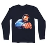 Sötétkék Bud Spencer férfi hosszú ujjú póló - Pofon