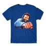 Királykék Bud Spencer férfi rövid ujjú póló - Pofon