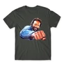 Sötétszürke Bud Spencer férfi rövid ujjú póló - Pofon