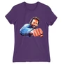 Sötétlila Bud Spencer női rövid ujjú póló - Pofon
