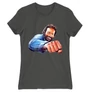 Sötétszürke Bud Spencer női rövid ujjú póló - Pofon