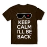 Barna Terminátor férfi rövid ujjú póló - Keep calm I’ll be Termintator