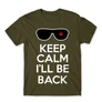 Khaki Terminátor férfi rövid ujjú póló - Keep calm I’ll be Termintator