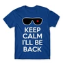Királykék Terminátor férfi rövid ujjú póló - Keep calm I’ll be Termintator