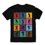 Fekete Fortnite férfi rövid ujjú póló - Fortnite Dance Silhouettes
