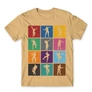 Homok Fortnite férfi rövid ujjú póló - Fortnite Dance Silhouettes
