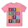 Világos rózsaszín Fortnite férfi rövid ujjú póló - Fortnite Dance Silhouettes