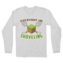 Fehér Minecraft férfi hosszú ujjú póló - Everyday I’m shoveling