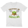 Kép 3/12 - Fehér Minecraft férfi V-nyakú ujjú póló - Everyday I’m shoveling