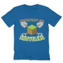 Királykék Minecraft férfi V-nyakú ujjú póló - Everyday I’m shoveling