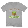 Sportszürke Minecraft férfi V-nyakú ujjú póló - Everyday I’m shoveling