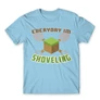 Világoskék Minecraft férfi rövid ujjú póló - Everyday I’m shoveling