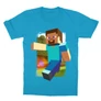 Atollkék Minecraft gyerek rövid ujjú póló - Minecraft clipart