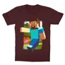 Bordó Minecraft gyerek rövid ujjú póló - Minecraft clipart