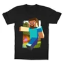 Fekete Minecraft gyerek rövid ujjú póló - Minecraft clipart