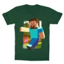 Sötétzöld Minecraft gyerek rövid ujjú póló - Minecraft clipart
