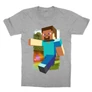 Sportszürke Minecraft gyerek rövid ujjú póló - Minecraft clipart