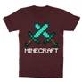 Bordó Minecraft gyerek rövid ujjú póló - Minecraft swords