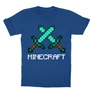 Királykék Minecraft gyerek rövid ujjú póló - Minecraft swords