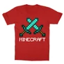 Piros Minecraft gyerek rövid ujjú póló - Minecraft swords