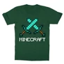 Sötétzöld Minecraft gyerek rövid ujjú póló - Minecraft swords