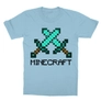 Kép 13/14 - Világoskék Minecraft gyerek rövid ujjú póló - Minecraft swords