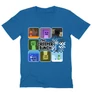 Királykék Minecraft férfi V-nyakú póló - The Creeper Bunch