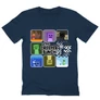 Sötétkék Minecraft férfi V-nyakú póló - The Creeper Bunch