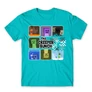 Atollkék Minecraft férfi rövid ujjú póló - The Creeper Bunch