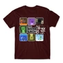 Bordó Minecraft férfi rövid ujjú póló - The Creeper Bunch