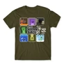 Khaki Minecraft férfi rövid ujjú póló - The Creeper Bunch