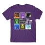 Sötétlila Minecraft férfi rövid ujjú póló - The Creeper Bunch