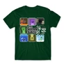Sötétzöld Minecraft férfi rövid ujjú póló - The Creeper Bunch